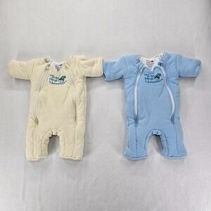 Baby Merlin Magic Sleepsuit Small 3 6 Months Blue Cream Set of 2